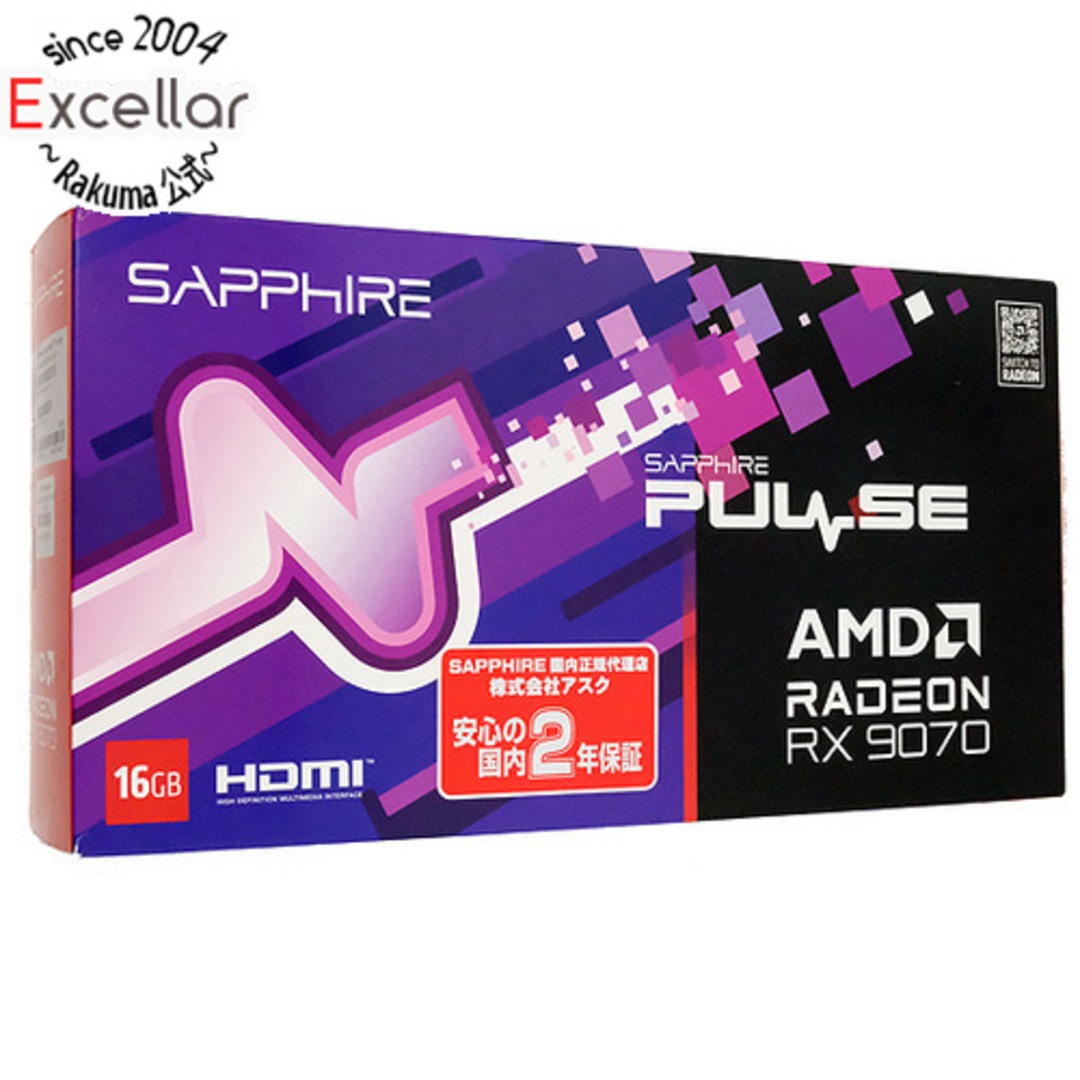 SAPPHIRE(サファイア)の【新品訳あり(箱きず・やぶれ)】 SAPPHIRE PULSE Radeon RX 9070 GAMING 16GB GDDR6 PCIExp 16GB 11349-03-20G スマホ/家電/カメラのPC/タブレット(PCパーツ)の商品写真