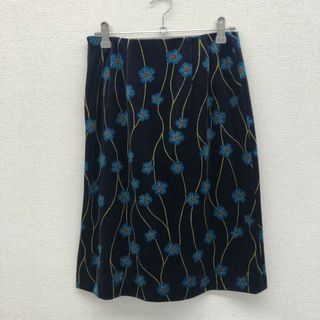 【MICHEL KLEIN】ミッシェルクラン　紺系　花柄　38　スカート　レディース　カジュアル　美品(その他)