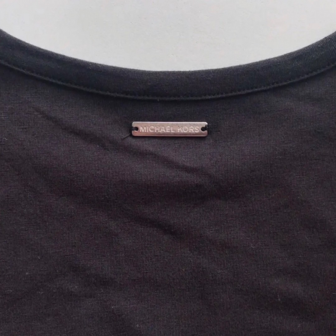 MICHAEL KORS(マイケルコース)のレア 新品 マイケルコース USA レディース ロング Tシャツ 黒 XS レディースのトップス(Tシャツ(半袖/袖なし))の商品写真