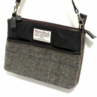 ハリスツイード(Harris Tweed)の【ジャンク品】ハリスツイード ショルダーバッグ チェック柄 ブラウン(ショルダーバッグ)