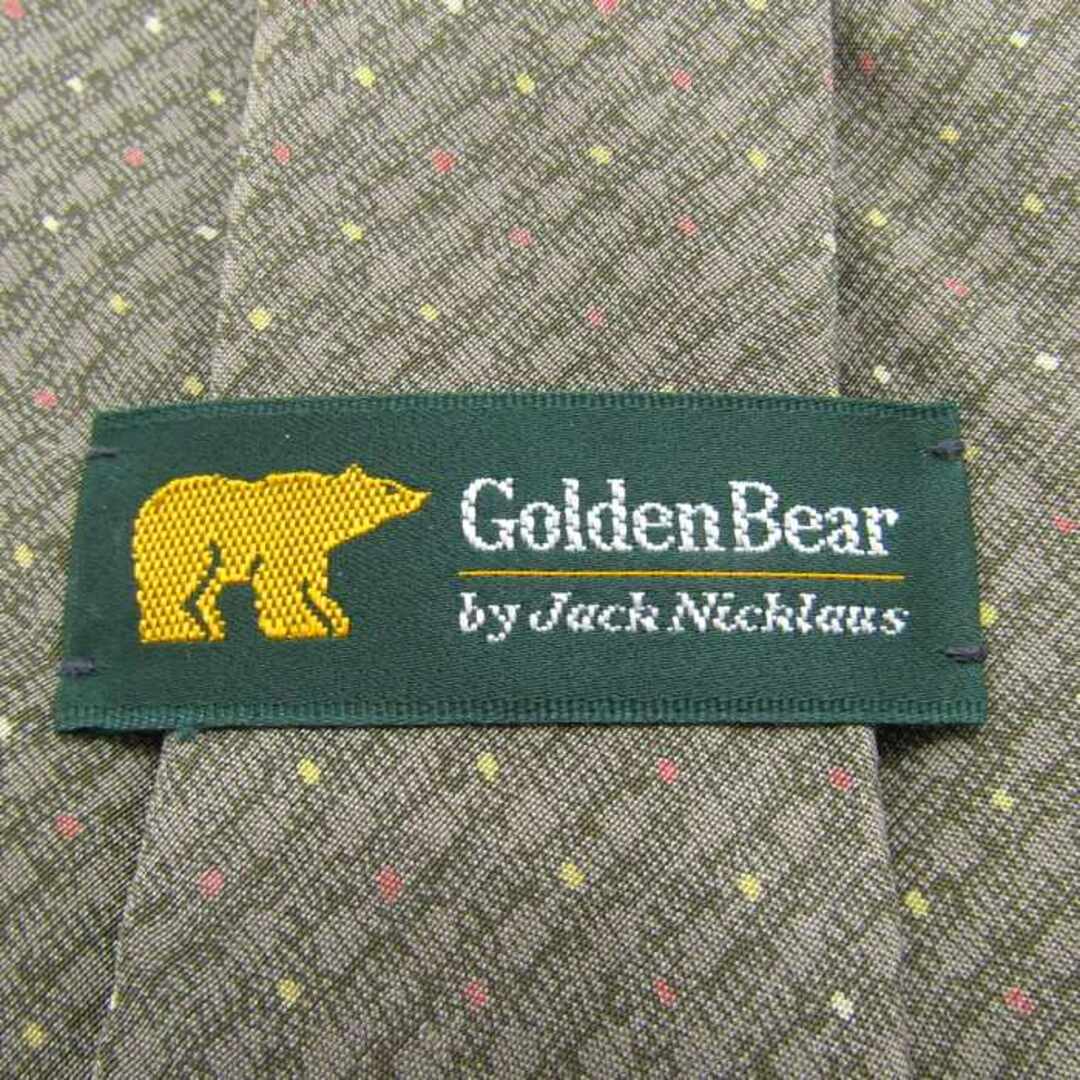 Golden Bear(ゴールデンベア)のゴールデンベア ブランド ネクタイ ドット 格子柄 シルク 日本製 PO メンズ カーキ Golden Bear メンズのファッション小物(ネクタイ)の商品写真