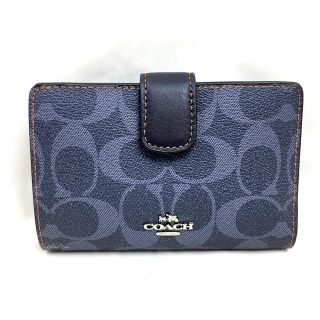 コーチ(COACH)のCOACH コーチ シグネチャ PVC 二つ折り 財布 F57981 デニム(財布)