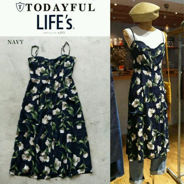 TODAYFUL(トゥデイフル)のTODAYFULL 花柄ワンピース Ｓ レディースのワンピース(ロングワンピース/マキシワンピース)の商品写真