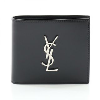 サンローラン(SAINT LAURENT)のサンローラン SAINT LAURENT イーストウェストウォレット モノグラム 二つ折り財布 財布 レザー メンズ ブラック系 4632490SX0E1000 【新品】(折り財布)