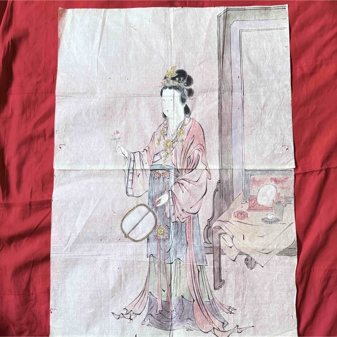 超絶の画力‼️渾身のリリース最高傑作「団扇と二輪草中国麗人粉