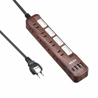 延長コード 2m 電源タップ usb付き コンセント 雷ガード usb-c マル(PC周辺機器)