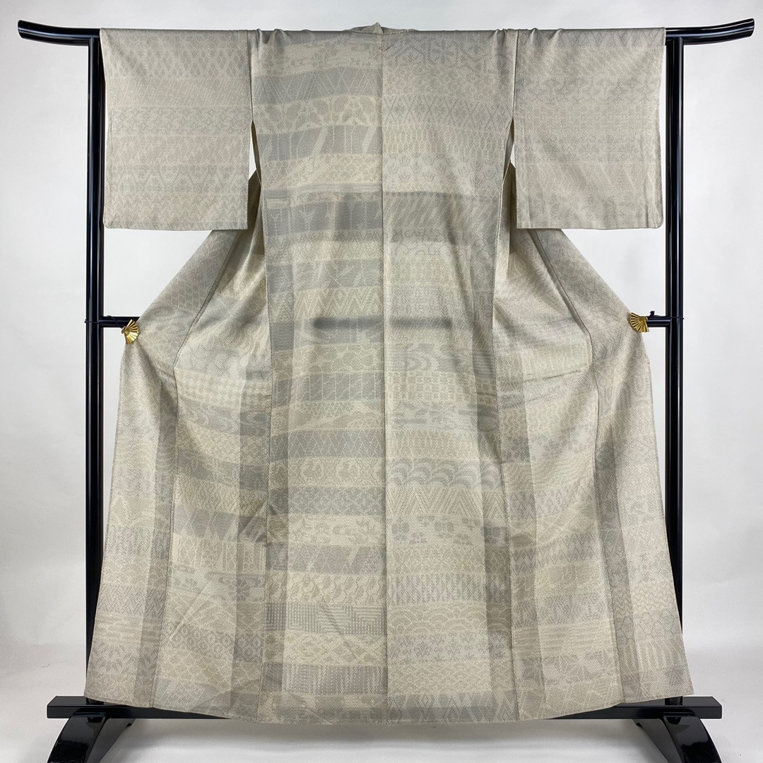 お召 身丈159.5cm 裄丈65cm 正絹 名品 【中古】