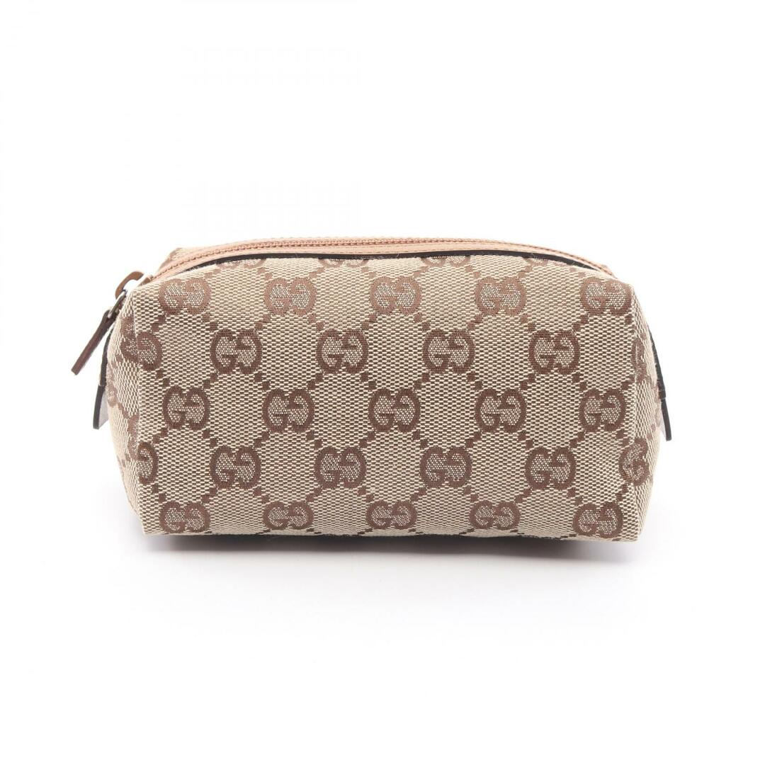 GUCCI - グッチ GUCCI GGキャンバス ポーチ バッグ キャンバス レザー レディース ベージュ系 / ブラウン系 29596 【中古】