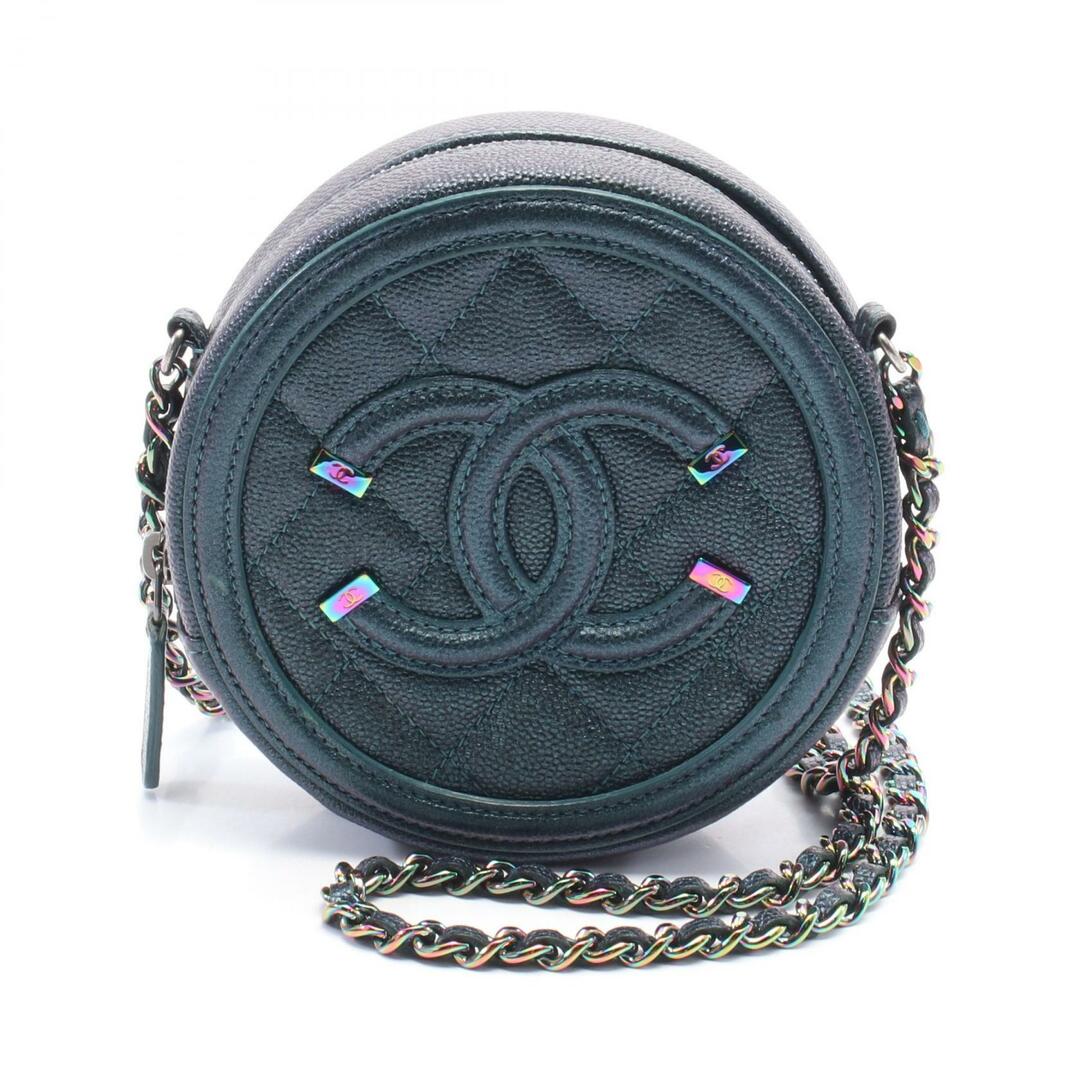 CHANEL - シャネル CHANEL CCフィグリー ショルダーバッグ バッグ レザー グレインドカーフスキン レディース グリーン系 AP0365 【中古】