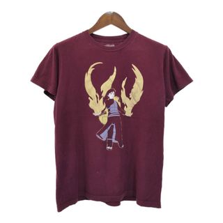 NARUTO Shippuden ナルト疾風伝 我愛羅 半袖Ｔシャツ アニメ キャラクター ワインレッド(メンズ M)中古 古着 U2163(Tシャツ/カットソー(半袖/袖なし))