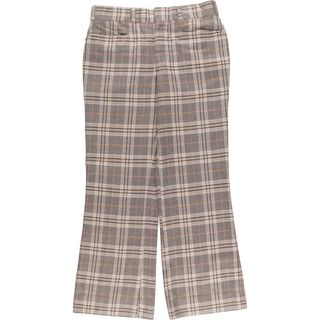 古着 70年代 MANCINI ガンクラブチェック ポリエステル×ウールパンツ スラックス メンズw34相当 ヴィンテージ /eaa548890(スラックス)