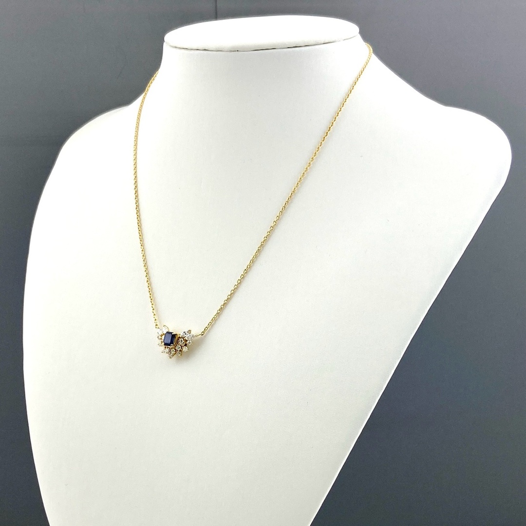 【大特価!!】 K18 デザインネックレス サファイア 【中古】の通販 バイセル by イエローゴールド