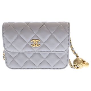 シャネル(CHANEL)のCHANEL シャネル マトラッセ チェーンクラッチ ウォレット ショルダーバッグ ボールチェーン グレー ラムスキン ゴールド金具 AP1628(ショルダーバッグ)