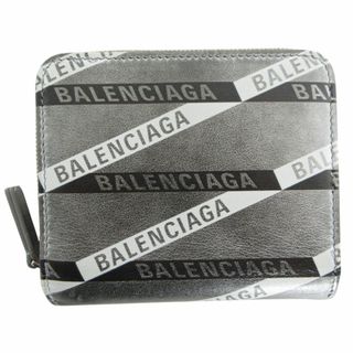 バレンシアガ(BALENCIAGA)のバレンシアガ BALENCIAGA 二つ折り財布 レザー シルバー/ブラック/ホワイト シルバー ユニセックス 送料無料【中古】 s0618a(財布)