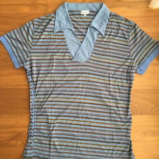 ポールスミス(Paul Smith)の《美品》メンズ ポールスミス トップス 水色ストライプ(Tシャツ/カットソー(半袖/袖なし))