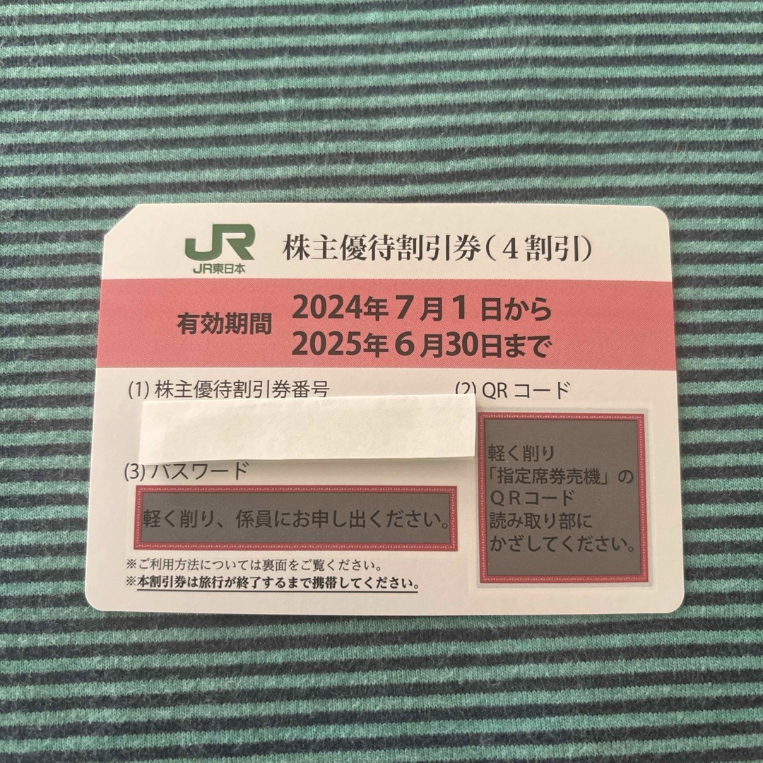 JR(ジェイアール)のJR東日本優待割引券 チケットの優待券/割引券(その他)の商品写真