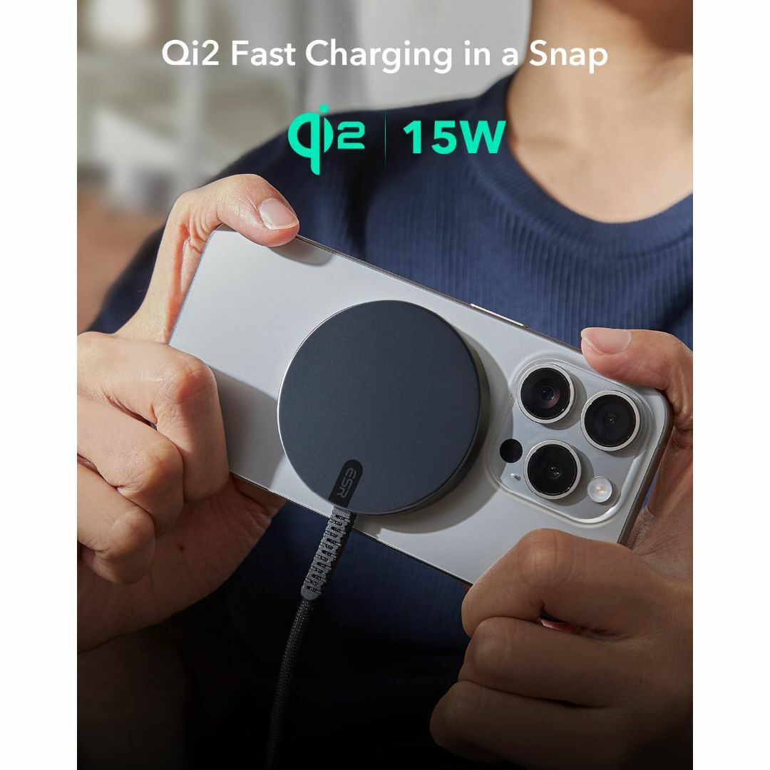 【特価品】ESR Qi2 ワイヤレス充電器 iPhone用充電パッド iPhon スマホ/家電/カメラのスマホアクセサリー(その他)の商品写真