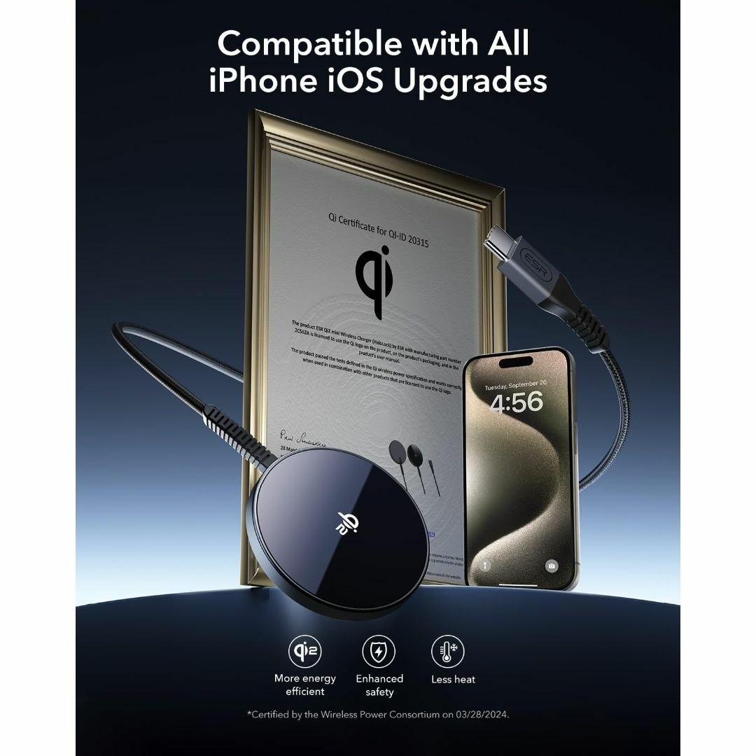 【特価品】ESR Qi2 ワイヤレス充電器 iPhone用充電パッド iPhon スマホ/家電/カメラのスマホアクセサリー(その他)の商品写真