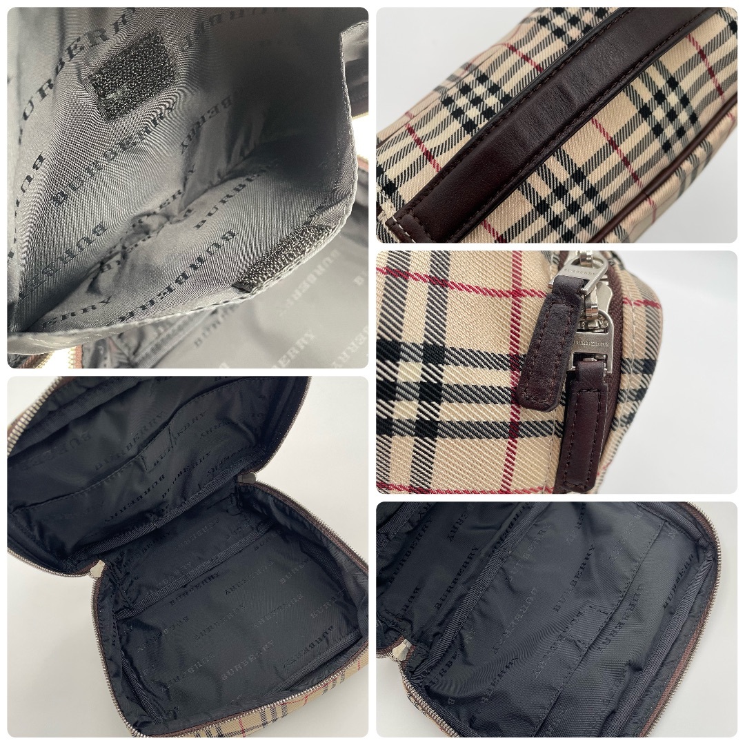 人気　バーバリー　ノバチェック キャンバス　バニティバッグ　ハンドバッグ BURBERRY バーバリー ノバチェック バニティバッグ ベージュ