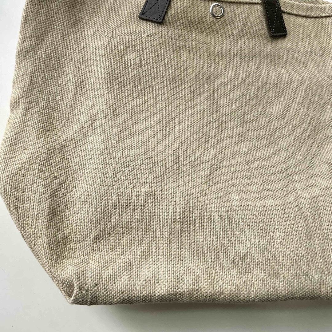 REN トートバッグ ジュート コットン バッグ レザー ナチュラル