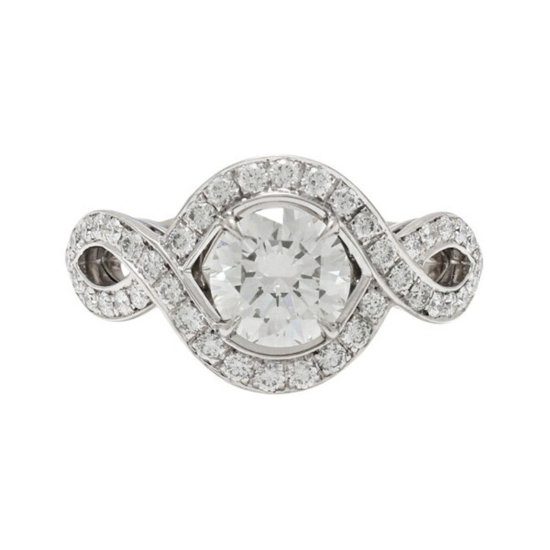 HARRY WINSTON(ハリーウィンストン)のハリー・ウィンストン リリークラスター エンゲージメント リング PT950 F 中古 レディースのアクセサリー(リング(指輪))の商品写真
