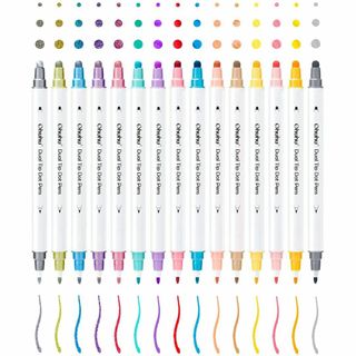 新品 Ohuhu ドットペン 15色セット 0.5mm 押し ドットマーカー メ(その他)