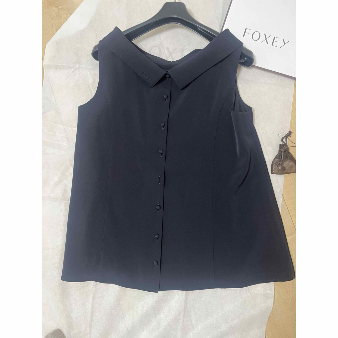 FOXEY - Foxey ♡ Freesia Blouse 前後着用可 ネイビーの通販 by