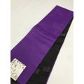 新品 半幅帯 化繊 紫地に麻の葉文様