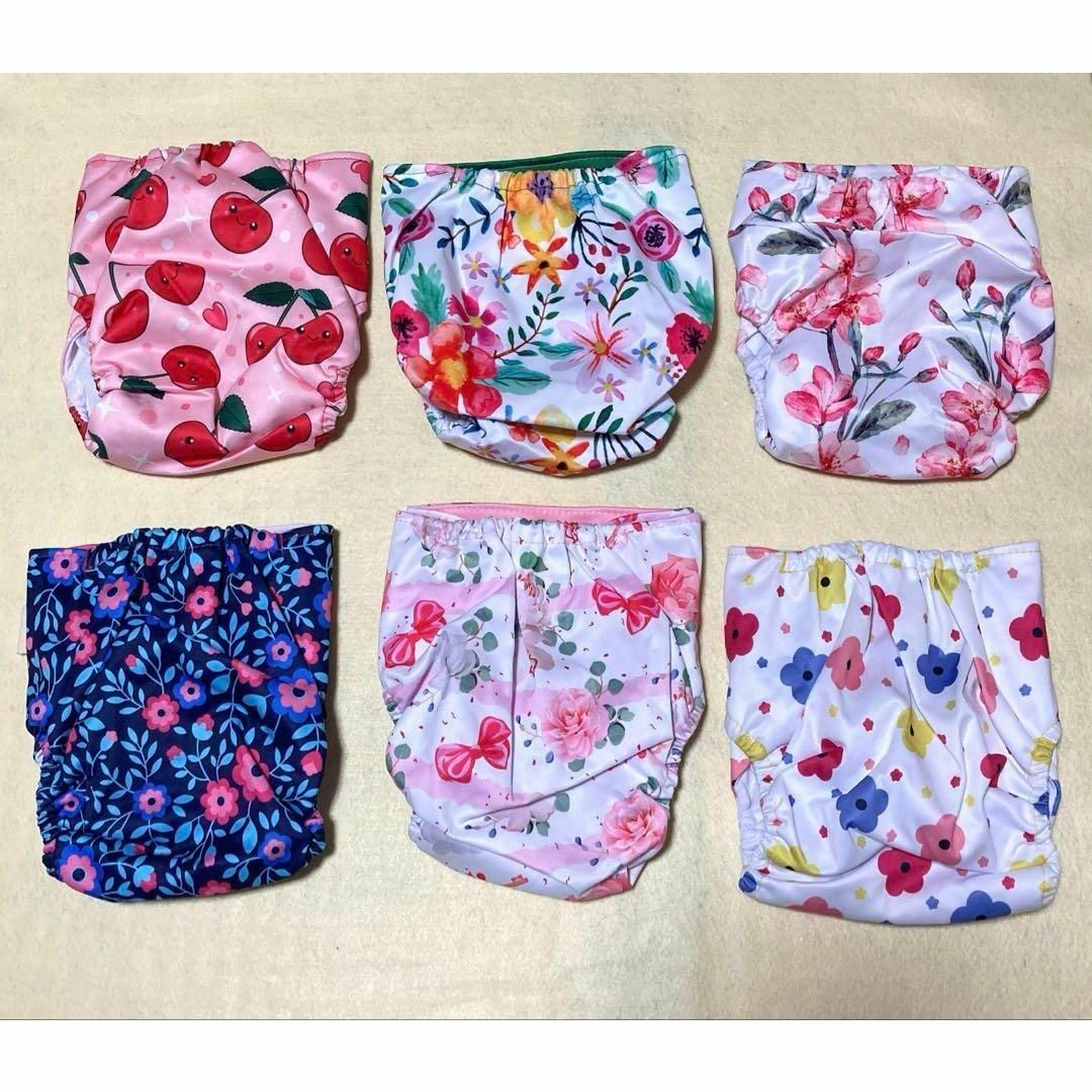 布おむつ　6個セット　洗える　ウエスト調節可能　再利用可能　トレーニング キッズ/ベビー/マタニティのおむつ/トイレ用品(布おむつ)の商品写真