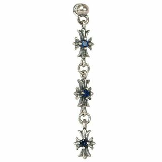 シルバー925製 3 ドロップ サファイアcz クロス ピアス SILVER