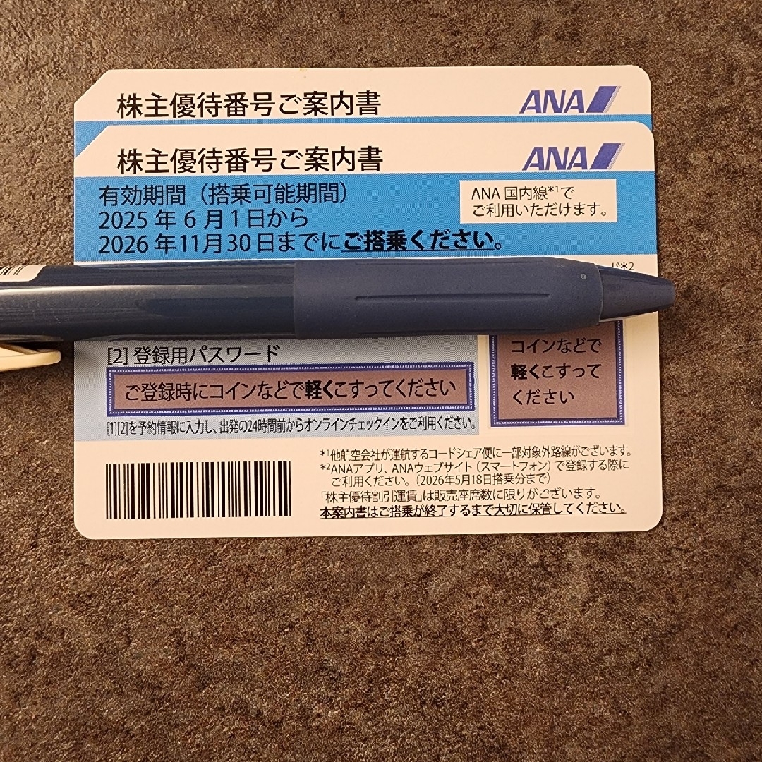 ANA(全日本空輸)(エーエヌエー(ゼンニッポンクウユ))のANA 株主優待 チケットの乗車券/交通券(航空券)の商品写真