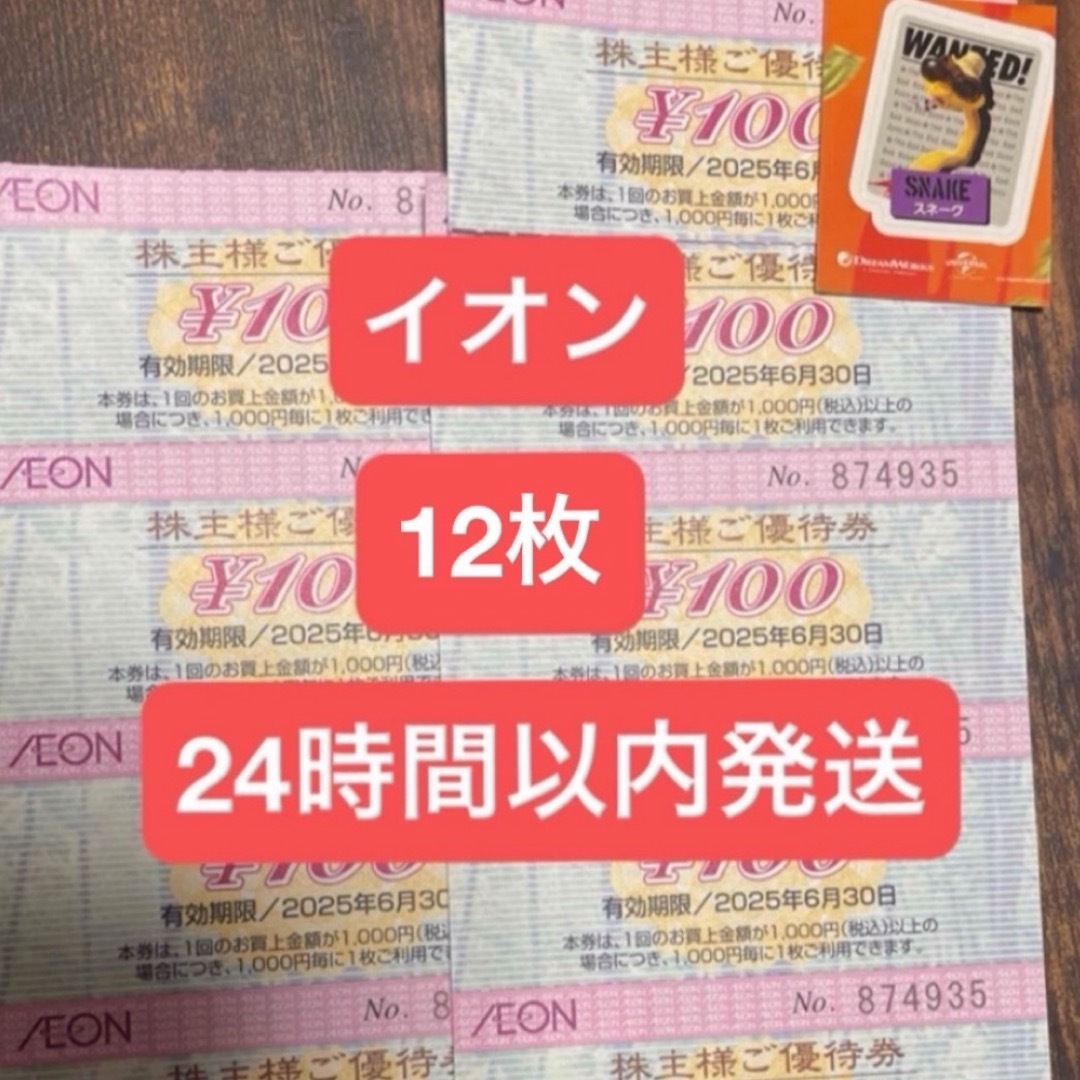 イオン マックスバリュ ビッグ 株主優待券 株主優待 12枚 100円 エンタメ/ホビーのエンタメ その他(その他)の商品写真