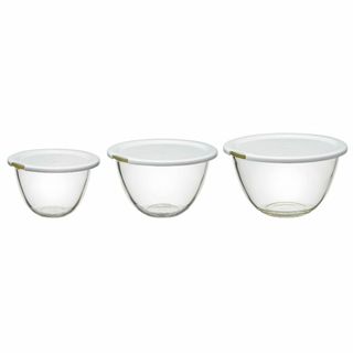 新品 HARIO(ハリオ) レンジフタ付き 耐熱ガラス製 ボウル 3個セット 9