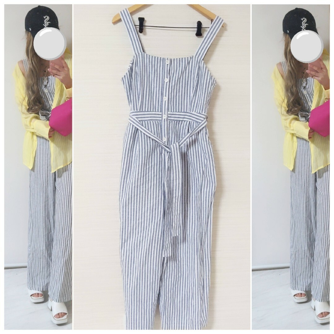 FOREVER 21(フォーエバートゥエンティーワン)のForever21 ストライプオールインワン レディースのパンツ(オールインワン)の商品写真