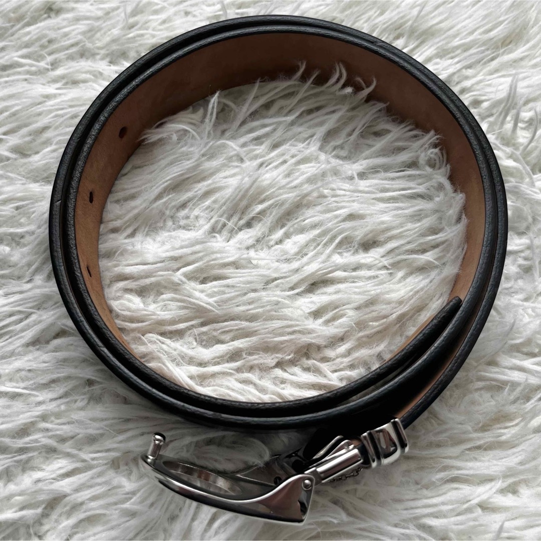 MONTBLANC - 極美品 MONTBLANC レザーベルト シルバー金具 黒
