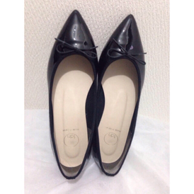 ブラック エナメル フラットシューズ バレーシューズ made in Japan レディースの靴/シューズ(バレエシューズ)の商品写真