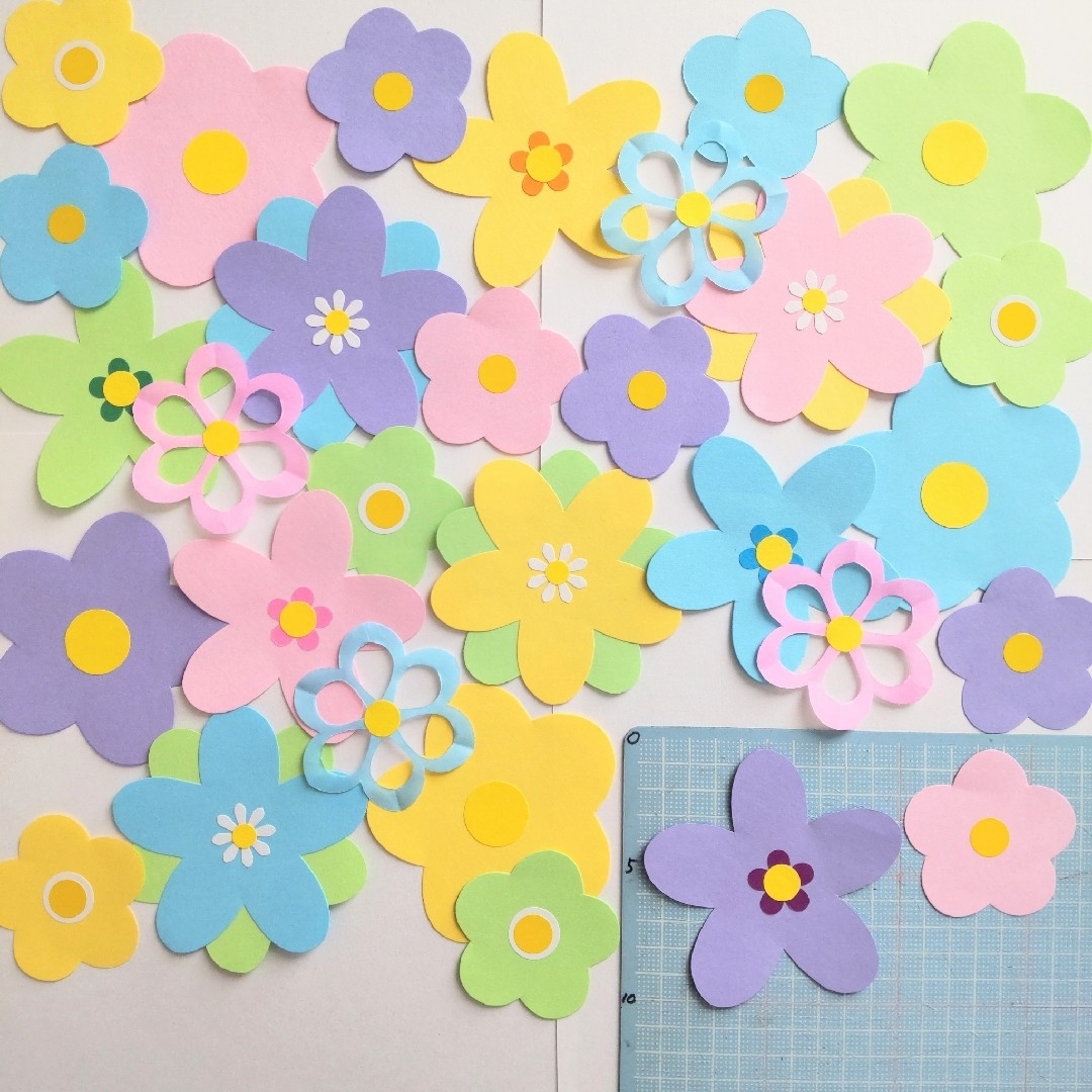 壁面飾り*お花② 30枚 ハンドメイドのハンドメイド その他(その他)の商品写真