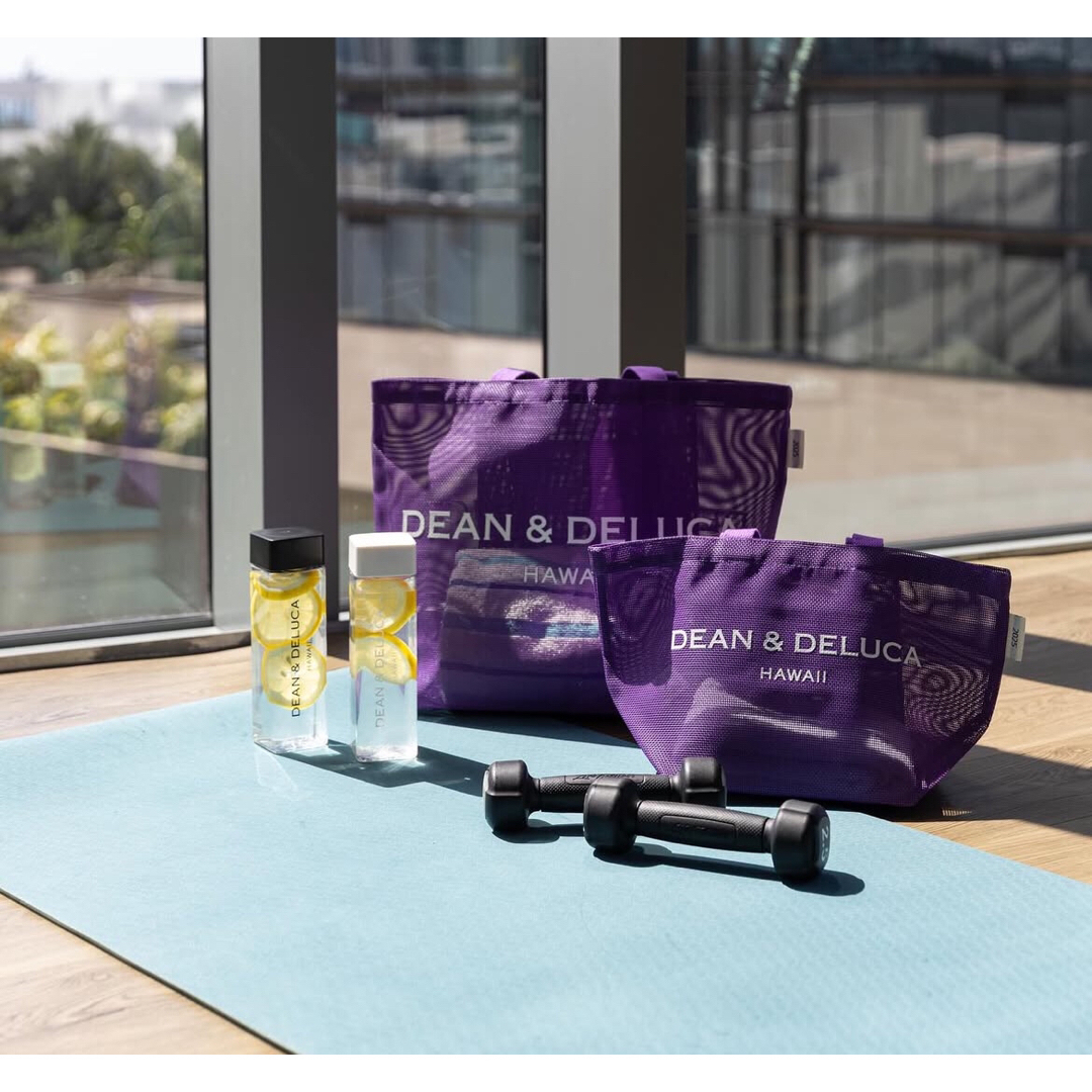 ハワイ限定 紫 パープル DEAN&DELUCA 2025 バッグLメッシュ