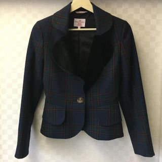 ヴィヴィアンウエストウッド(Vivienne Westwood)のチェック柄ラブジャケットベロアハートviviennewestwoodヴィヴィアン(テーラードジャケット)