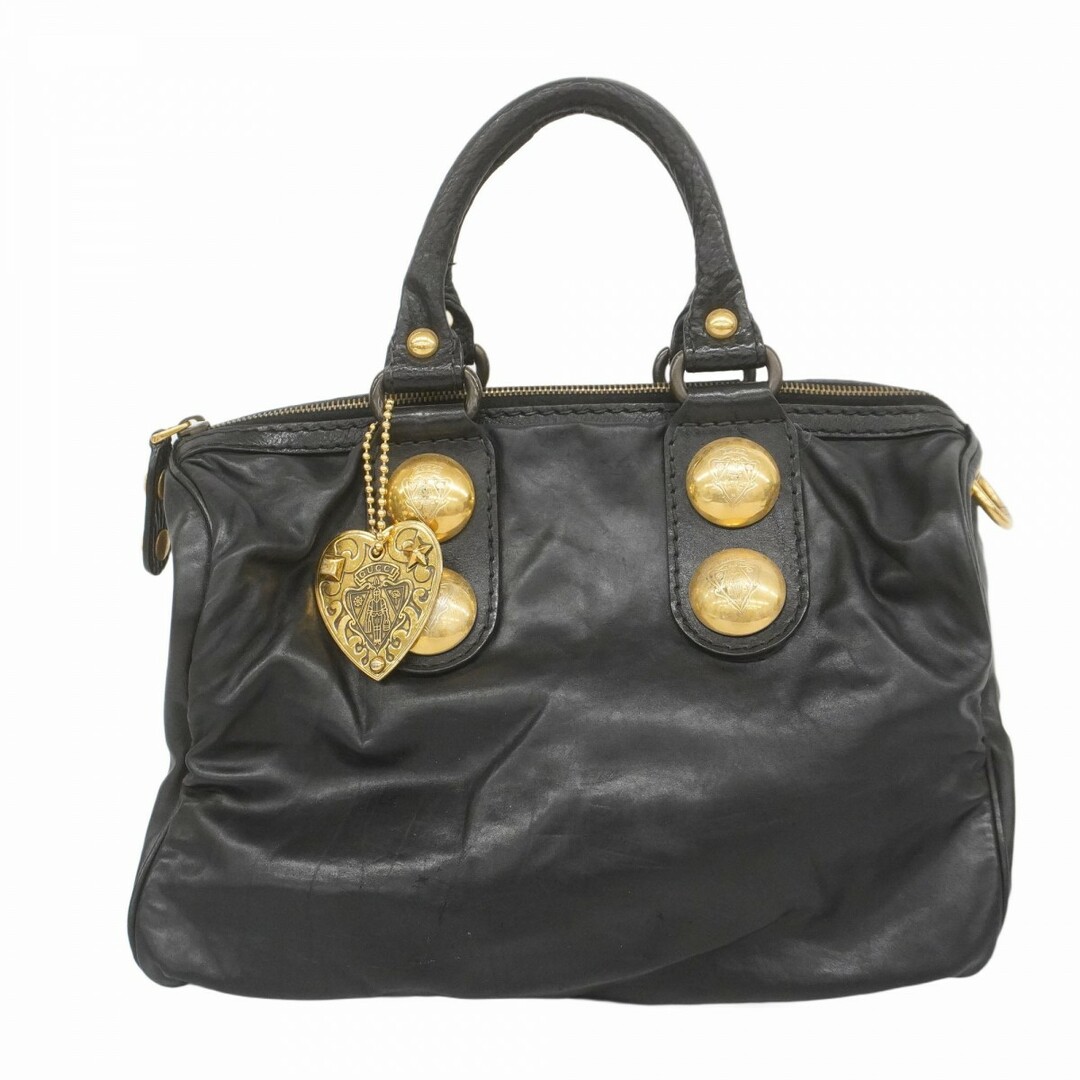 GUCCI - 【5ec2608】グッチ ハンドバッグ 207297 レザー ブラック ゴールド金具【中古】レディース