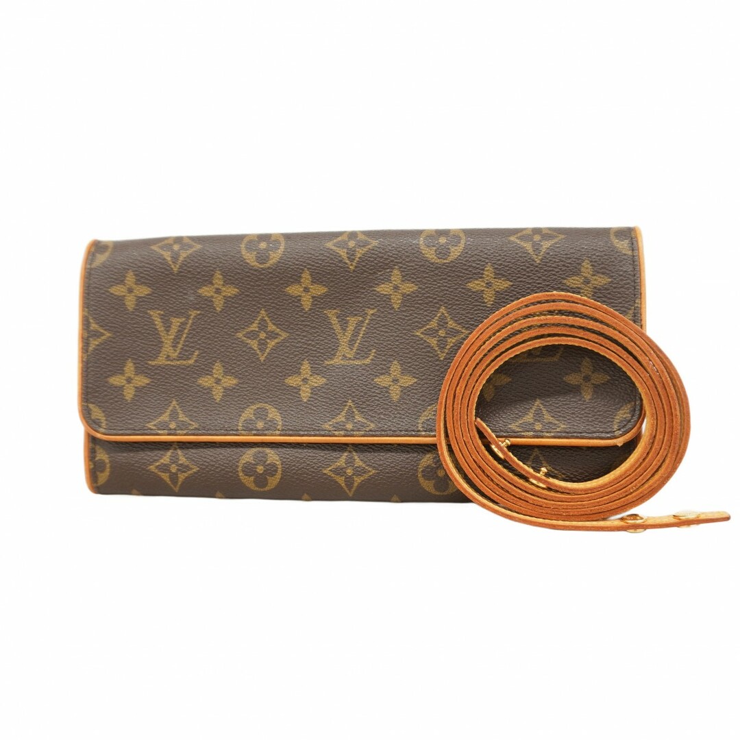 LOUIS VUITTON - 【5ec2711】ルイヴィトン ショルダーバッグ モノグラム ポシェットツインGM M51852 ブラウン【中古】レディース