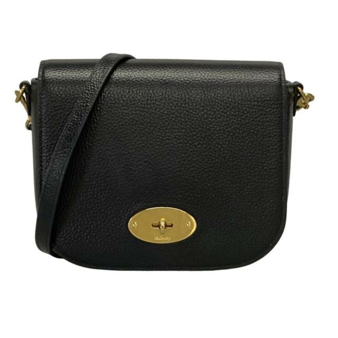 MULBERRY(マルベリー) ショルダーバッグ美品 スモールダーリーサッチェル 黒×ゴールド レザー