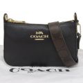 【本物保証】 新品同様 コーチ COACH シグネチャー ショルダーバッグ F73792 ショルダーポーチ レザー ブラック