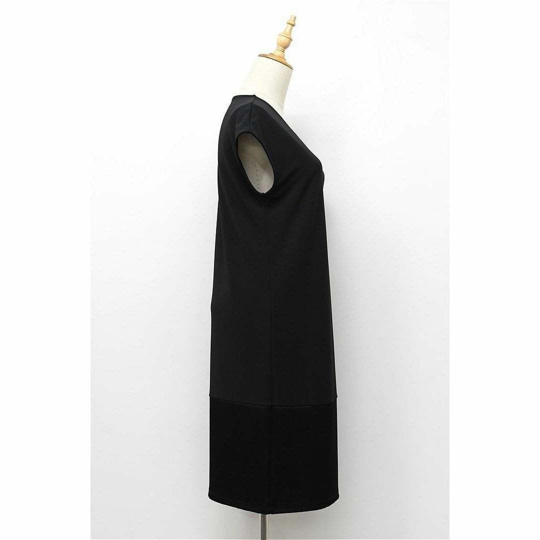 R-A357/美品 DKNY ノースリーブワンピース ひざ丈 レース S 黒の