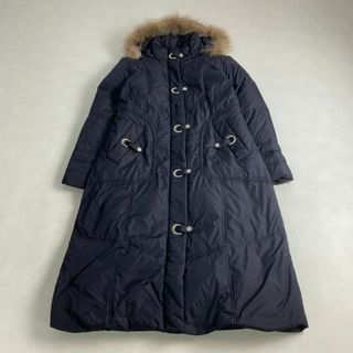 ドルチェアンドガッバーナ(DOLCE&GABBANA)のドルチェアンドガッバーナ　ダウンコート　ロゴボタン　ファー　フード付き　ロング丈(ダウンコート)