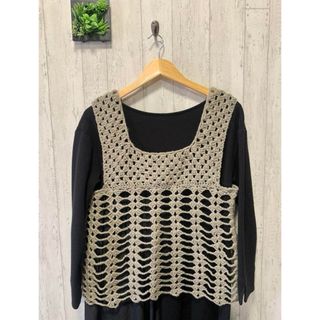 ハンドメイド 手編み ベスト(その他)