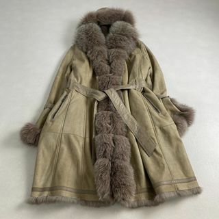 ムートンコート　giovanni ロングコート　リアルファー　フォックスファー　(ロングコート)