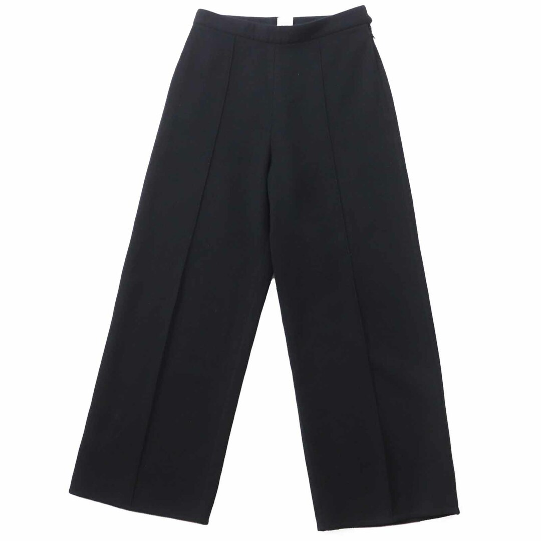HERMES - 美品◎HERMES エルメス 20AW セリエボタン付き センターライン ロング丈 ニットパンツ ブラック 36 イタリア製 正規品 レディース