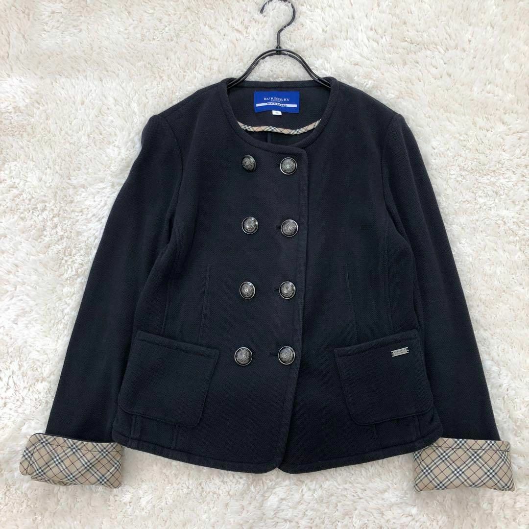 BURBERRY BLUE LABEL - BURBERRYバーバリーブルーレーベル ノーカラージャケット ノバチェック38