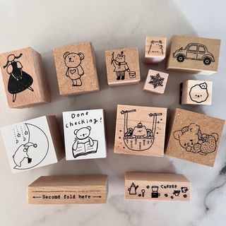 コドモノカオ(こどものかお)のはんこ 13点セット スタンプ 国内作家等 まとめ売り(印鑑/スタンプ/朱肉)
